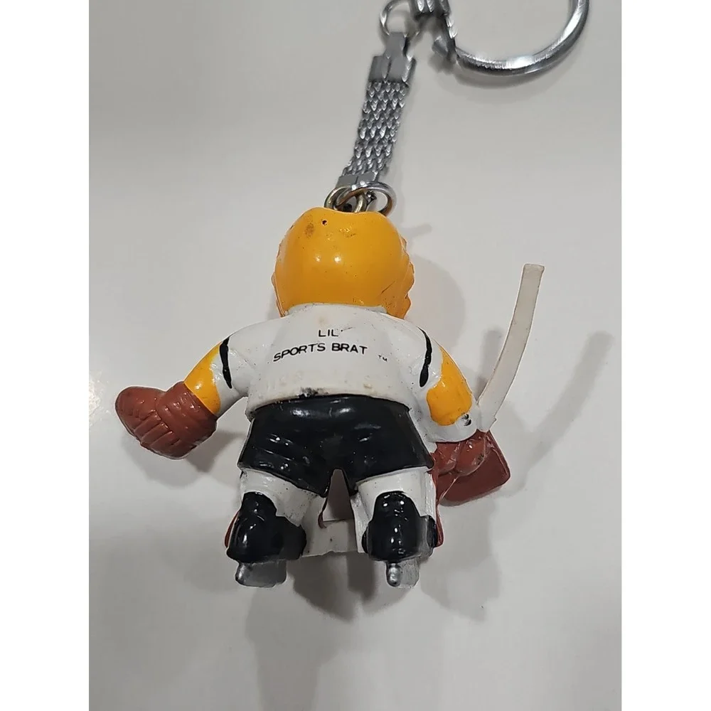NHL Lil Sports Brats Pittsburgh Penguins Mini Figure Hockey Goalie Keychain Vtg